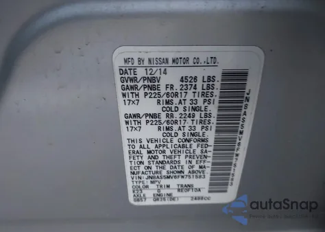 2015 Nissan Rogue Select S from USA, damaged, VIN JN8AS5MV6FW751583